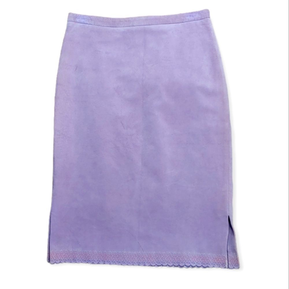 BCBG Genuine Leather Suede Skirt